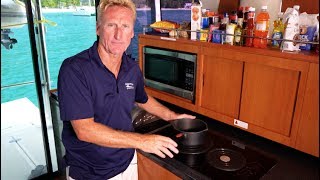 How to Operate The Stovetop and Skillet Aboard Your MarineMax Vacations Power Catamaran [upl. by Zilef]