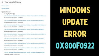 How to Fix Windows Update Error 0x800f0922 in Windows 11 [upl. by Retsehc]