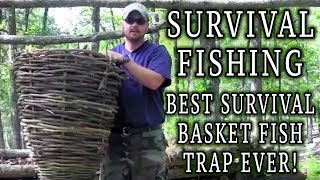 Survival Fishing  Most epic survival basket fish trap ever [upl. by Ycnuahc]