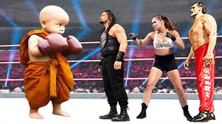 Baby Monk vs Roman Reigns Ronda Rousey amp The Great Khali [upl. by Marie-Ann]