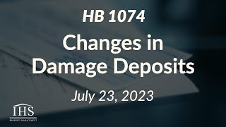 Washington State Landlord Tenant Law Update HB 1074  Damage Deposits July 2023 [upl. by Patricio]