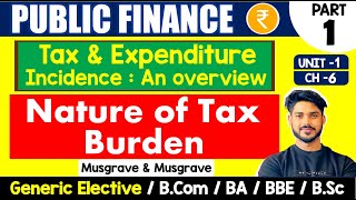 Nature amp Concept of Tax Burden  Tax amp Expenditure Incidence  Public Finance GE  BCom BA DU [upl. by Niajneb]