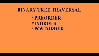 PREORDER INORDER AND POSTORDER TRAVERSAL OF BINARY TREE [upl. by Doll183]