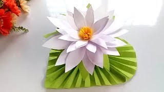 How to make water Lily with paper [upl. by Kentigera]