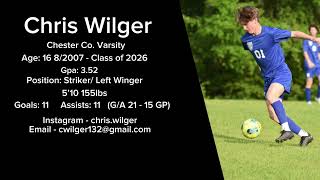 Chris Wilger  2024 Chester County Varsity Soccer [upl. by Ainitsirhc]