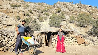 Natural challenges traveling with a cart on the dangerous paths of the Zagros mountains [upl. by Sulakcin]