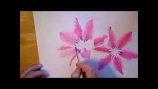 Pink Clematis  watercolor paiting process time lapse [upl. by Azaleah]