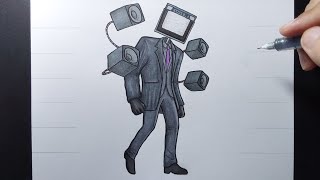 How to draw new large TV man [upl. by Cira]