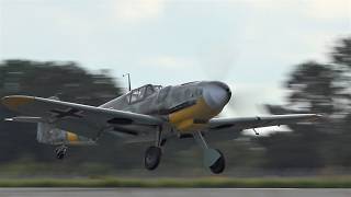 Bf109 G6 Full Landing Approach windy conditions [upl. by Laine666]