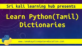 Learn Python in Tamil  Python Dictionaries Explained  KeyValue Pair Basics [upl. by Leerzej]