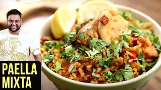 Paella Mixta Recipe  How To Make Mixed Paella  Spanish Rice Recipe  Nick Sarafs Foodlog [upl. by Avie337]