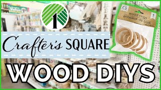 🌟YOU Wont BELIEVE what I did with these WOOD ITEMS  CRAFTERquotS SQUARE Dollar Tree DIYS [upl. by Peacock]