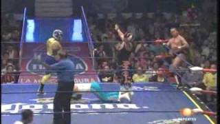 CMLL 190609 Místico Héctor Garza Volador Jr VS Negro Casas Mr Niebla Felino 22 [upl. by Elrebmik]