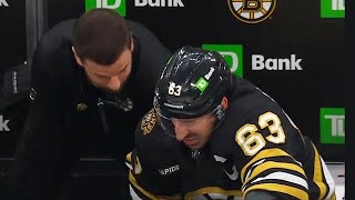 Brad Marchand Injured After Hit From Sam Bennett [upl. by Courtenay558]