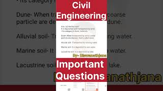 Civil Engineering Important Questions sscje nirmansahayak wbpscjecivil shorts [upl. by Yahc699]