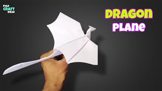 Paper Dragon Plane  how to make a paper dragon Easy to make [upl. by Magdalene]