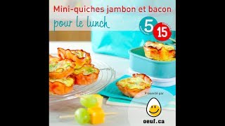 Miniquiches jambon et bacon [upl. by Aneda]