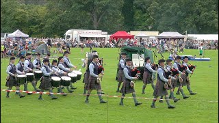 Perth amp District Pipe Band competing in Grade 4A bands during 2023 Pitlochry Highland Games [upl. by Inalak746]