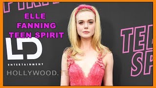 ELLE FANNING ROCKS the pink carpet for TEEN SPIRIT  Hollywood TV [upl. by Nogam]