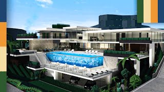 Bloxburg Luxurious Modern Mansion SpeedBuild Part 1  25M [upl. by Atenek]