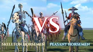 WARHAMMER III Total War  Skeleton Spearmen VS Peasant Horsemen [upl. by Lange]