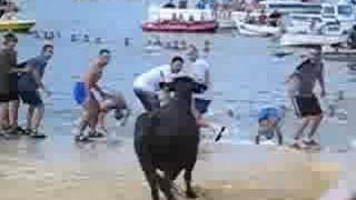 Bous a la Mar  Bulls Running to the Sea  Javea Fiestas Denia Spain [upl. by Gentilis345]