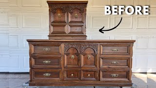 I GAVE THIS DRESSER SET A STUNNING MAKEOVER  NEW FURNITURE FLIP FOR 2024 [upl. by Drofub]