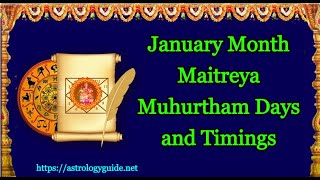 January 2022 Maitreya Muhurtham Days and Timings [upl. by Reaht311]