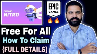 Discord Nitro FREE FOR ALL On Epic Games Store 😱😍🔥How To Claim Without Credit Card Full Details [upl. by Knute]