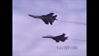 SU 27 DUO DISPLAY BIGGIN HILL 1993  RARE FOOTAGE [upl. by Yecats437]