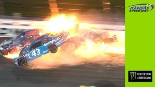 Big wreck collects Patrick Logano and Almirola [upl. by Nivla186]