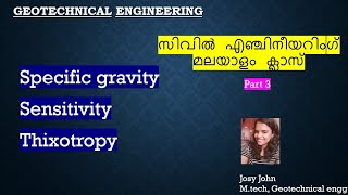 Specific gravity Sensitivity Thixotropy Part 4Geotechnical Engസിവിൽ എഞ്ചിനീയറിംഗ്Josys Class [upl. by Leahcam]