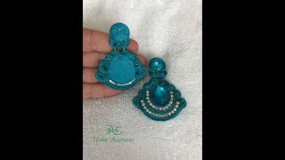 Blue Soutache Stud Earrings [upl. by Urbas717]