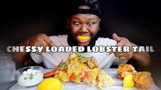 HUGE 30oz LOADED LOBSTER TAIL SEAFOOD BOIL MUKBANG RECIPE [upl. by Nalro]