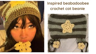 Crochet cat beanie beabadoobee tutorial [upl. by Einaej129]