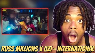 REACTING TO Russ Millions x Uzi  International Official Music Video [upl. by Yrrehc]