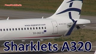 Aegean Sharklets Airbus A320 landing in BerlinTegel [upl. by Baum]