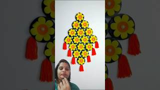 Paper flower wall hanging craft walldecor diy homedecor wallhanging shorts [upl. by Leary]