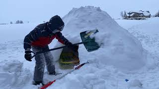 Overnight Snow Fort Survival Challenge [upl. by Inalial]