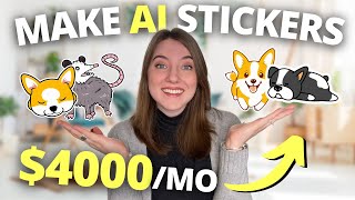 The EASIEST Side Hustle of 2024 Make AI STICKERS to Sell Online on Etsy Print on Demand [upl. by Ellswerth]