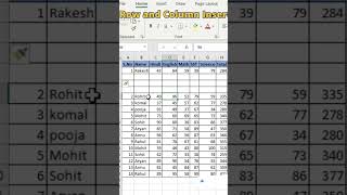 Insert Row and Column  row and column insert excel short [upl. by Enyaz968]