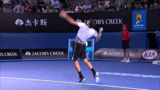 Grigor Dimitrov massive racquet smash  Australian Open 2015 [upl. by Can]