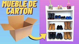 🔥Como Hacer un MUEBLE de CARTON Para ZAPATOS Facil y Rapido 2021 Organizador de ZAPATOS de CARTÓN [upl. by Solohcin226]