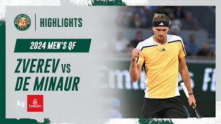 Zverev vs De Minaur Quarterfinal Highlights  RolandGarros 2024 [upl. by Sarid]