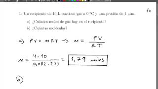 Ejercicio de gases ideales 3 [upl. by Eilloh]