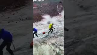 Rockfall on Elbrus5642m northkarakoram k2 shorts 2k25season reel’s pakistan bottleneck [upl. by Irrok841]