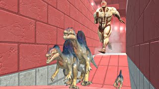 Tunnel of Death  Run away from Armored Titan   Animal Revolt Battle Simulator [upl. by Berstine]