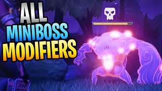 FORTNITE  All Miniboss Modifiers In Save The World Guide [upl. by Oiramd735]