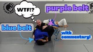 narrated bjj blue belt rolls with purple belt gi [upl. by Ednargel354]