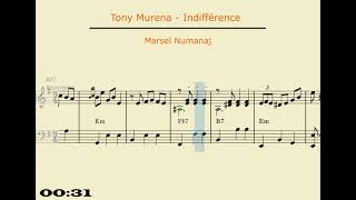 Indifférence Tony Murena  Accordion Sheet music [upl. by Sokairyk362]